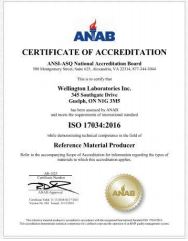 Wellington Laboratories Guide 34 Certificate
